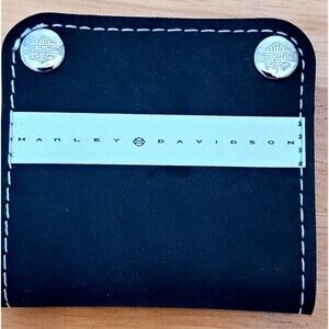 Little Earth Recycled Rubber Harley Davidson Black and White Snap Wallet